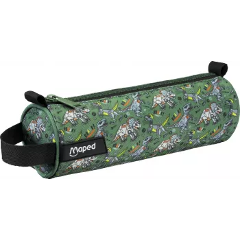 Maped Dinosaur Roll-Up Pencil Case, Neoprene, Green/Black, Zipper, 1 Piece 932909