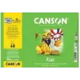 Bloc de hârtie de desen Canson Kids A4 90 g/m² alb fin granulat 50 file pentru creion și creion colorat C629012000