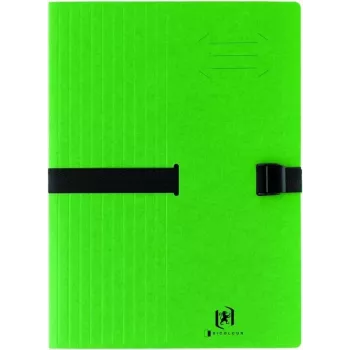 Mapă de documente ELBA CLIP'N GO DIN A4 verde carton extensibil cu închidere textilă 100201316