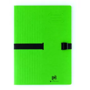 Mapă de documente ELBA CLIP'N GO DIN A4 verde carton extensibil cu închidere textilă 100201316