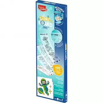 Maped Creativ LUMI BOARD Space Refill Pack - 35 Tracing & Themed Sheets for LED Light Tables 907097