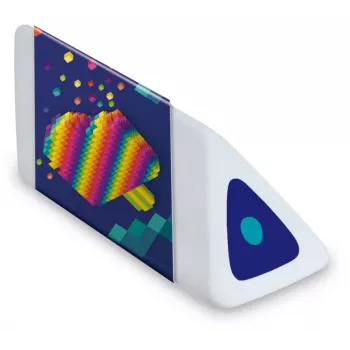 Maped Pyramide PIXEL PARTY Plastic Eraser, White, Phthalate- & PVC-Free, Triangular Cross-Section, 24-Piece Display Box 119523