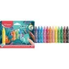Maped Jungle Fever Jumbo Triangular Wax Crayons, 12 Assorted Colors, Animal Motifs, Cardboard Case, Ages 1+