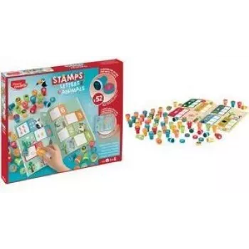Set de ștampile auto-entoarse Maped Creativ Litere & Animale, 36 ștampile, multicolor 907060