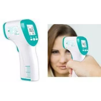 Termometru cu infraroșu Little Balance LB Scan IR, termometru frontal fără contact, alb/turcoaz, 1 bucată (LB 8390)