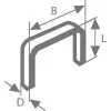 Capse Bosch 1000 tip 53 lungime picior 18 mm, lățime spate 11,4 mm, oțel galvanizat, pachet de 1000 1609200369