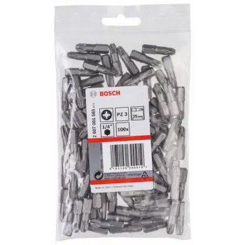 Bit Pozidriv PZ3 Bosch 25 mm, pachet de 100 2607001565