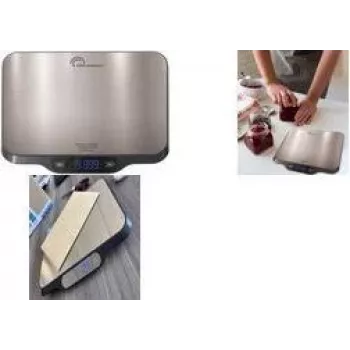Cântar de bucătărie digital reîncărcabil USB-C Little Balance LB 8705 c-Parfait, 5 kg, precizie 1 g, fără baterie, LCD