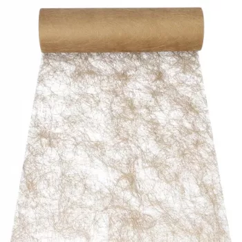 Bandă decorativă de masă PAPSTAR Sizoflor, aurie, 75% poliester, 25% poliamidă, impermeabilă, 1 bucată (37063)