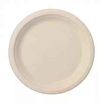 Farfurie PAPSTAR Pure din trestie de zahăr, rotundă, 230 mm, 50 bucăți, compostabilă, potrivită pentru microunde 89866