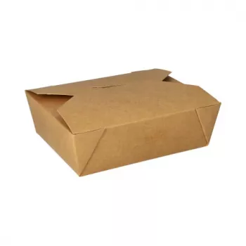 Recipient alimentar de unică folosință Papstar 87611 din carton cu strat PLA, maro, 1000 ml (100 bucăți)