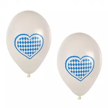 Balon din latex albastru-alb bavarez PAPSTAR, diametru 250 mm, 1 bucată 81949