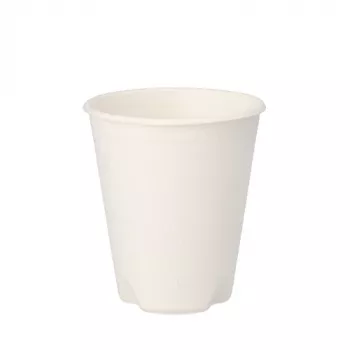 Pahar de băut din trestie de zahăr PAPSTAR pure 0,2 L, alb, set de 12, compostabil și potrivit pentru microunde 89853