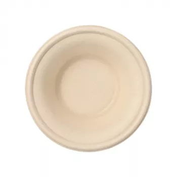 Bol rotund din trestie de zahăr PAPSTAR Pure, 380 ml, natural nealbit, compostabil (1 bucată) 89872