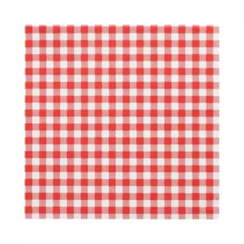 Șervețele de hârtie PAPSTAR Vichy în carouri roșii, 330 x 330 mm, 3 straturi, pliare 1/4, 20 bucăți 82763