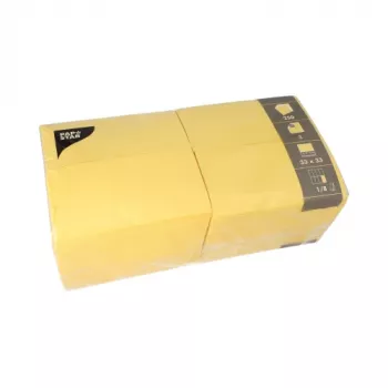 Șervețele PAPSTAR Bistro, 330 x 330 mm, 3 straturi, galben, pliare 1/8, tissue, ambalate în folie termocontractabilă, 50 bucăți 84580