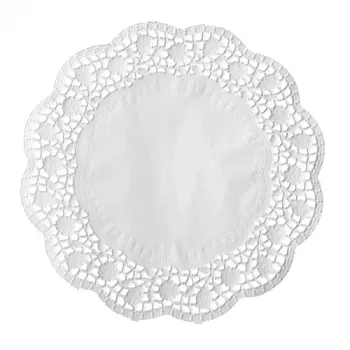 Suport rotund pentru tort PAPSTAR, 320 mm, hârtie dantelată albă embosată, 40 g/m², 1 bucată (12456)