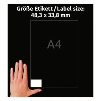 Etichete universale AVERY 48,3 x 33,8 mm, albe, cu tehnologie UltraGrip (pachet de 480) 4789