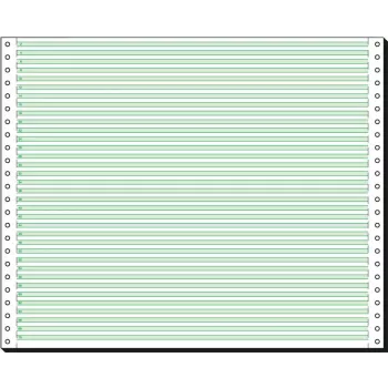 Hârtie continuă SIGEL 12370, perforație simplă, linii verzi, 305 x 375 mm, 60 g/m², 2000 file