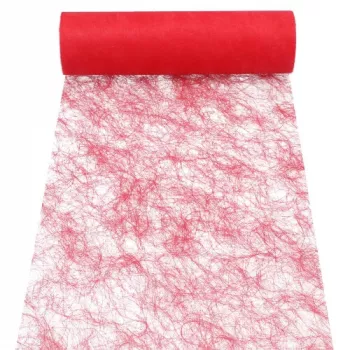 Bandă de masă/decorativă PAPSTAR Sizoflor, roșie, 75% poliester 25% poliamidă, impermeabilă, rezistentă la rupere, 1 bucată 37062