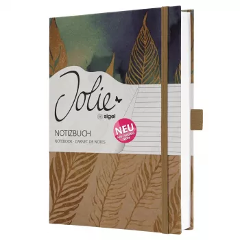 Caiet SIGEL Jolie Pure Feathers, DIN A5, liniat, copertă rigidă, hârtie albă, 176 pagini JN859