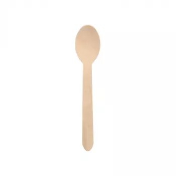 Lingură din lemn PAPSTAR pure, 157 mm, lemn de mesteacăn, natural deschis, 500 bucăți, biodegradabilă 86941