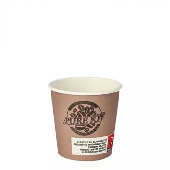 Pahare de hârtie pentru băut PAPSTAR Pure Joy, 0,1 l, Ø 6 cm, cu strat PLA (87866)