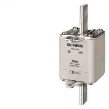 Fuzibil NH SIEMENS, mărimea 3, 200 A, 500 V AC/440 V DC, gG, indicator frontal, corp ceramică, contacte din cupru argintat 3NA3340