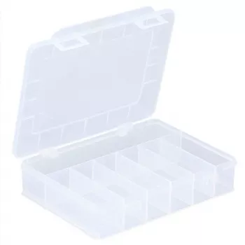 ALLIT EuroPlus Basic Assortment Box 18/7, Transparent High-Impact Polypropylene, 7 Compartments, Black 457180