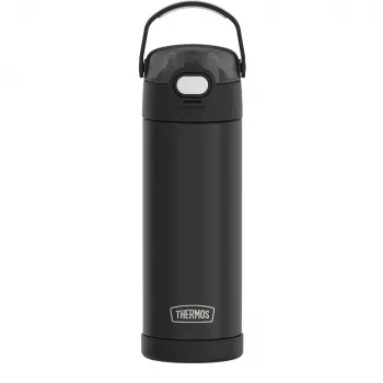 Sticlă termoizolantă THERMOS FUNTAINER, 0,47 L, oțel inoxidabil, pai pop-up, mâner pliabil 4115.346.047