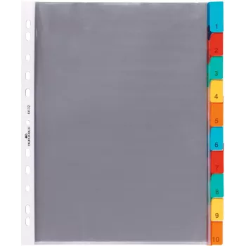 Intercalatoare A4 cu buzunare DURABLE, 10 părți, limbile colorate asortate, polipropilenă 663219