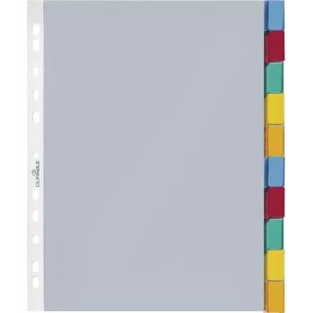 Intercalatoare A4 cu buzunare DURABLE, 10 părți, limbile colorate asortate, polipropilenă 663219
