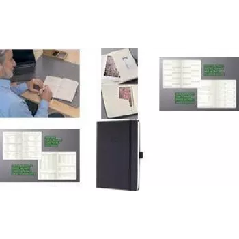 Agendă săptămânală SIGEL Conceptum 2027 A5, neagră, 1 săptămână pe pagina stângă + note pe pagina dreaptă, 148 x 213 mm, legată cu fir, închidere elastică, suport pentru pix, 2 semne de carte, colțuri perforate C2714