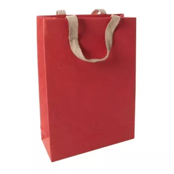 Pungă cadou mare SIGEL Red Coco, hârtie din fibre de iută, roșie, 1 bucată (ET010)