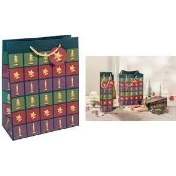 Pungă cadou de Crăciun SIGEL în stil cut-out, mică, hârtie 157 g/m², mată, 1 bucată (GT047)