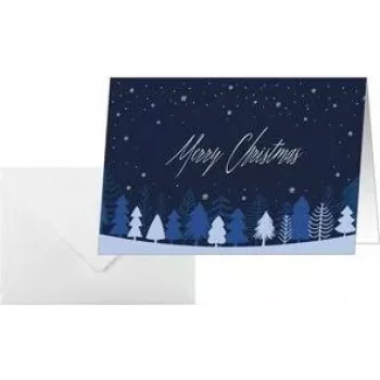 Felicitare de Crăciun SIGEL DS635 Snowflake Serenity, A6 landscape (A5), pentru inkjet/laser/copiator, carton alb 250 g/m², 1 bucată