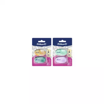 Radieră ergonomică din plastic fără PVC Pelikan, blister de 2 bucăți 400207753