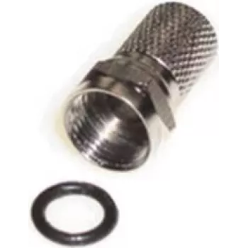 Conector F tată e+p F 100 cu filet, mufă coaxială, pachet de 2, 75 Ohm, alamă nichelată