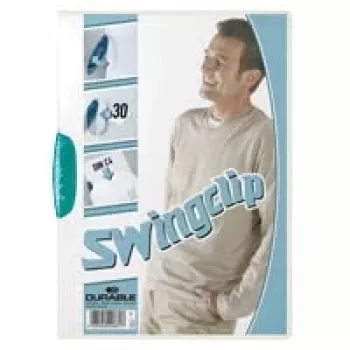 Mapă cu clemă DURABLE SWINGCLIP 30 A4 transparentă (pachet de 25) 226014
