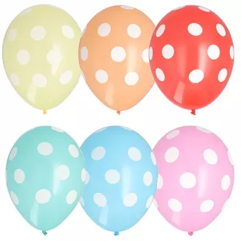 Balonașe din latex PAPSTAR Dots colorate asortat, 29 cm, 100 bucăți 84525