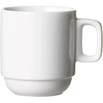 Căni de cafea din porțelan Ritzenhoff & Breker BIANCO albe, 245 ml, set de 6, stivabile, rezistente la mașina de spălat vase și la microunde, 429848