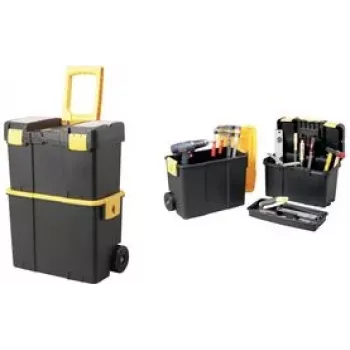 allit McPlus Mobile Tool Case Combination 24 inch Black/Yellow 2-Piece with Wheels and Telescopic Handle 476138