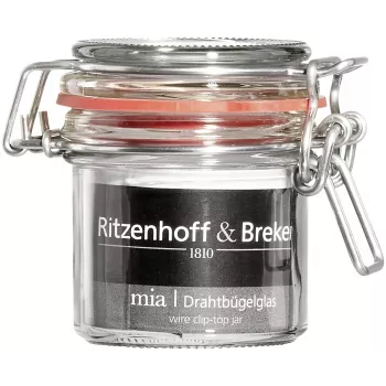 Set de 6 borcane de conservare / depozitare Ritzenhoff & Breker MIA, 125 ml, sticlă cu clemă metalică și garnitură de cauciuc (813135)