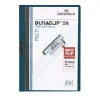 Mapă cu clemă DURABLE DURACLIP 30 A4 neagră (pachet de 25) 220028