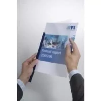 Șine de legare cu clemă DURABLE A4, capacitate 100 file, PP transparent, 50 buc. 293919
