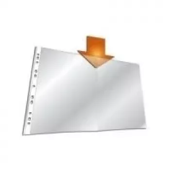 Folii pentru documente DURABLE BUSINESS A3, copiere sigură, polipropilenă, deschidere sus, perforare universală, 50 buc., cristal 267019