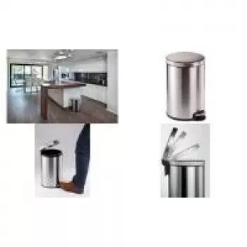 Coș de gunoi cu pedală DURABLE, oțel inoxidabil, 20 L, rotund, set de 3 340223