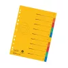 Intercalatoare din carton Herlitz A4 supradimensionate, 10 părți, limbile albe, 5 culori, carton reciclat manila, preperforate cu tipar de organizare 300006188