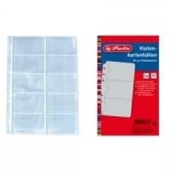 Folii pentru cărți de vizită HERLITZ, DIN A4, 10 buzunare pe foaie, transparente, 10 buc. 5894209