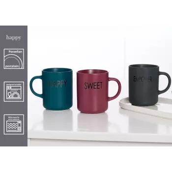 Căni de cafea Ritzenhoff & Breker BERRY SWEET, 390 ml, porțelan, set de 4, rezistente la mașina de spălat vase 425659